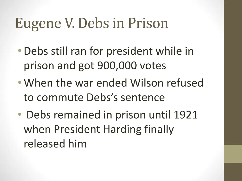 eugene v debs in prison