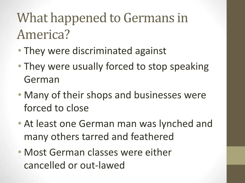 what happened to germans in america they were