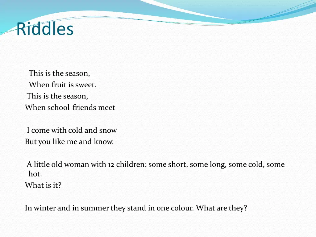 riddles