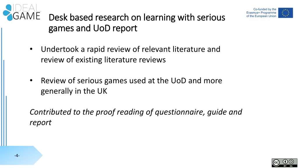 desk based research on learning with serious desk