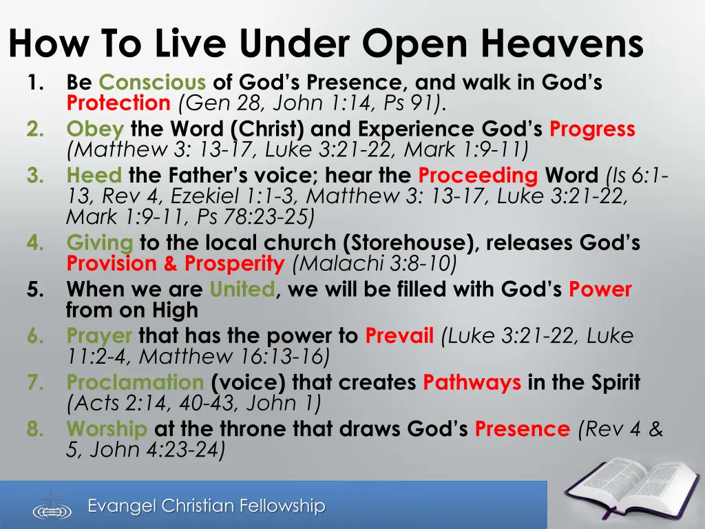 how to live under open heavens 1 be conscious