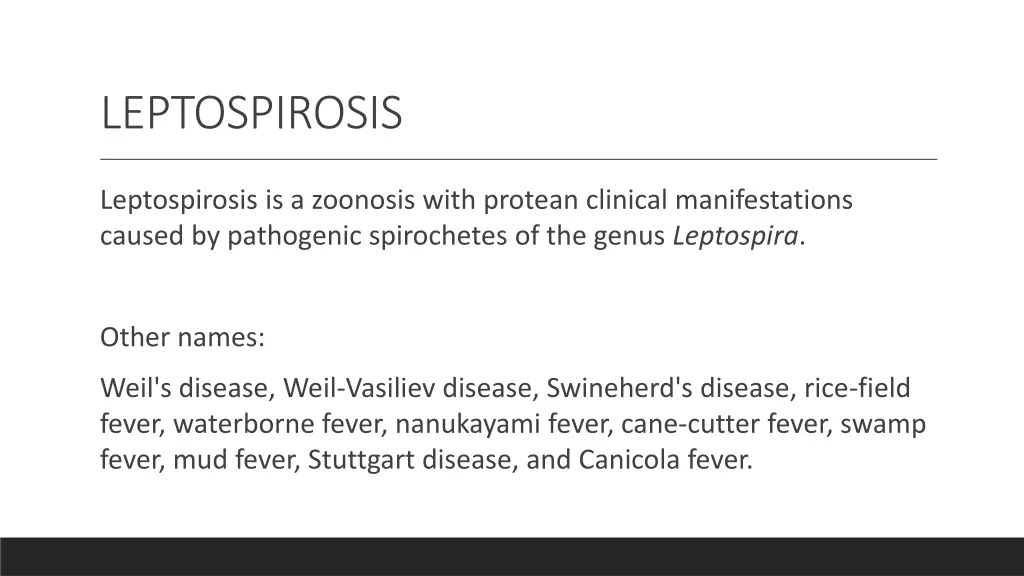 leptospirosis