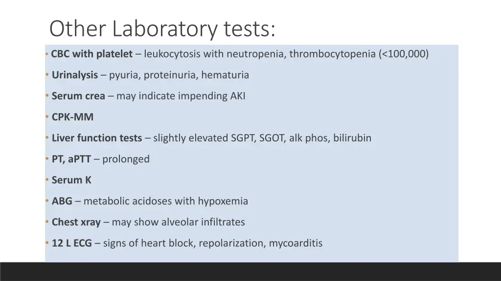 other laboratory tests