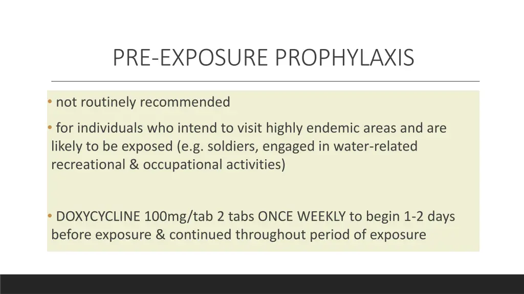 pre exposure prophylaxis