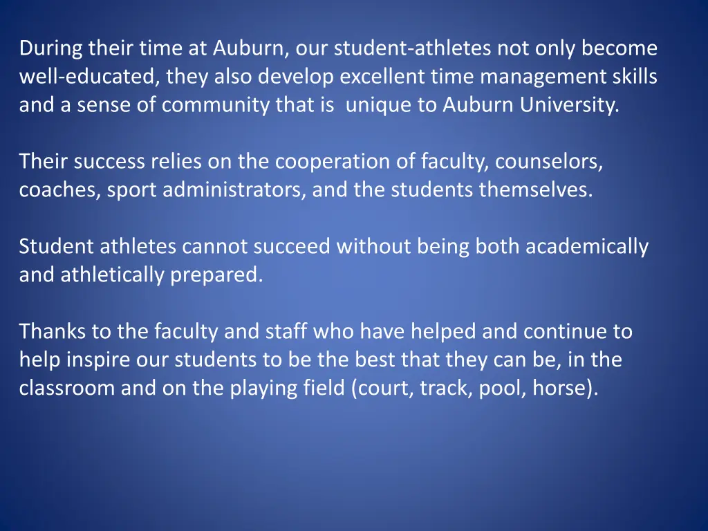 during their time at auburn our student athletes