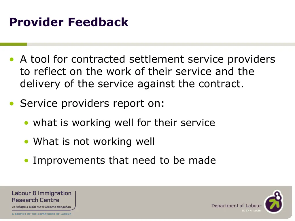 provider feedback