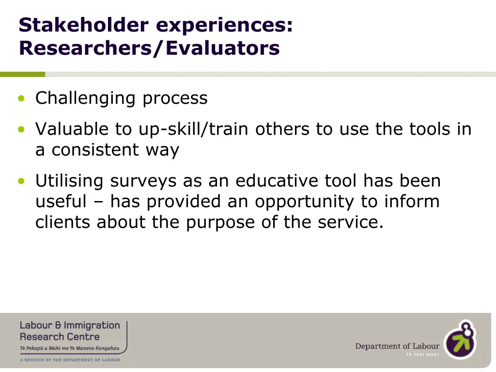 stakeholder experiences researchers evaluators