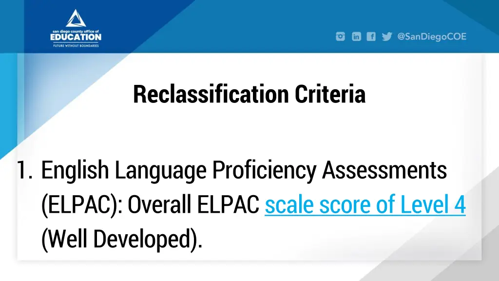 reclassification criteria