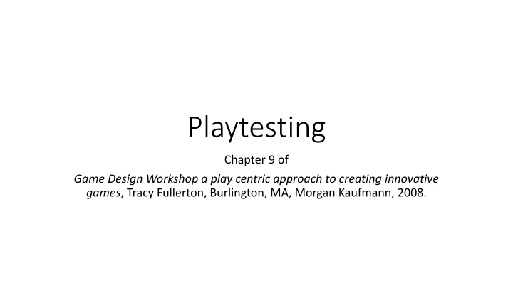 playtesting