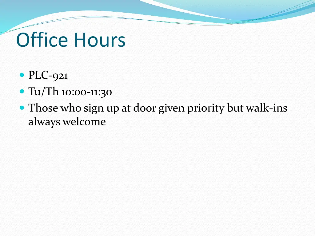 office hours