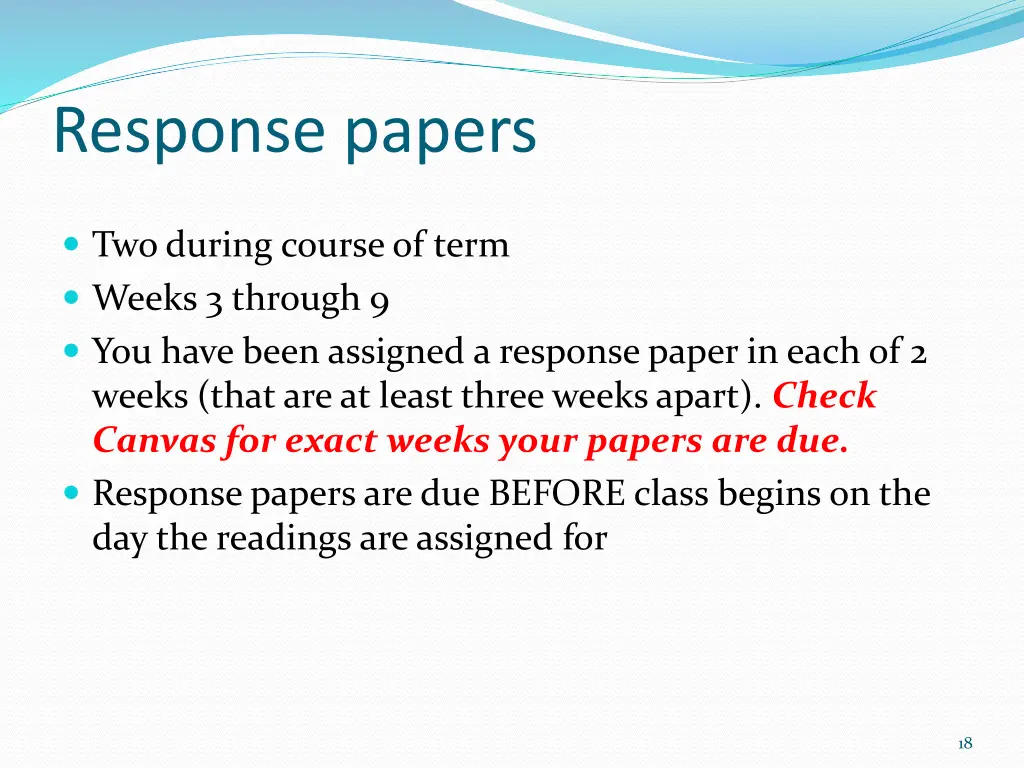 response papers