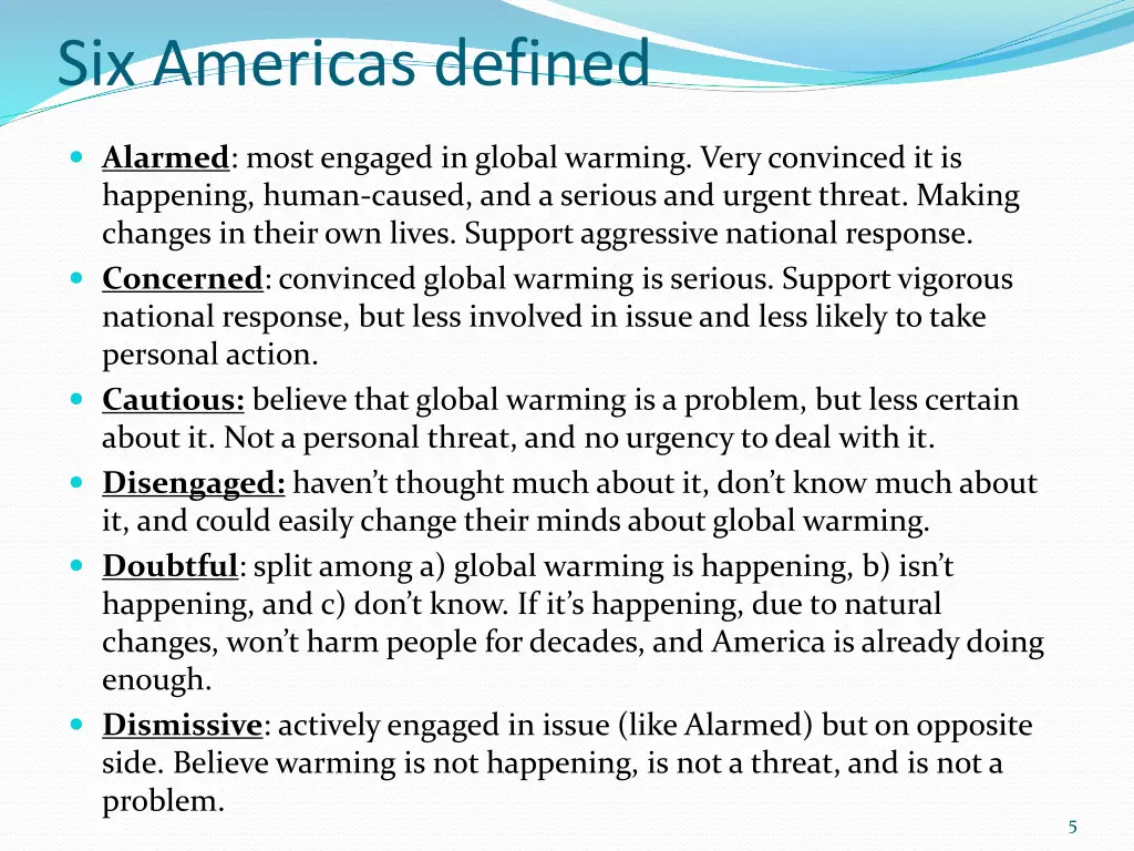 six americas defined