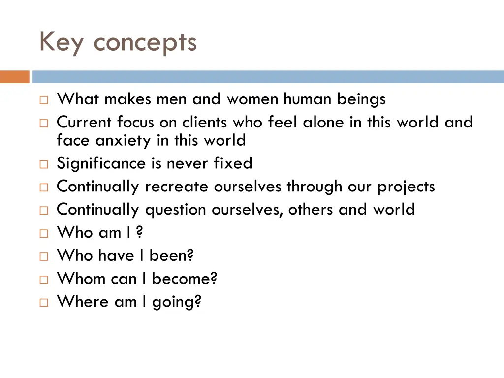 key concepts