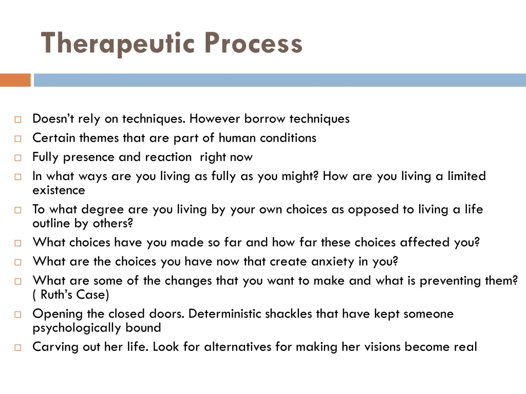 therapeutic process