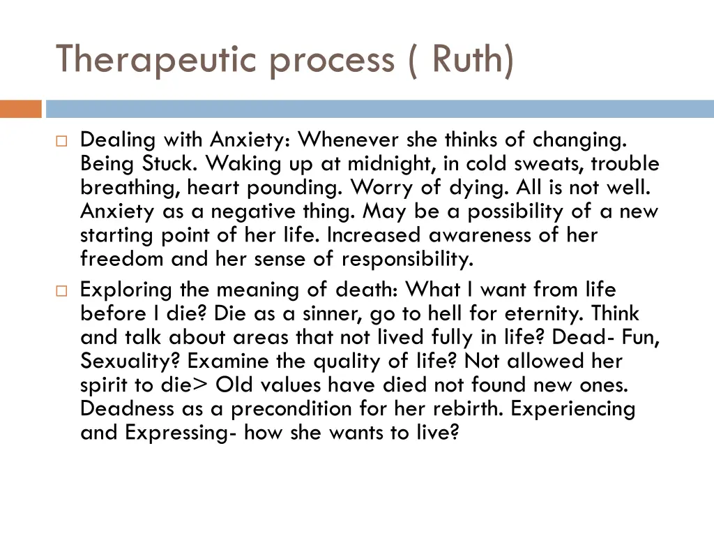 therapeutic process ruth 1
