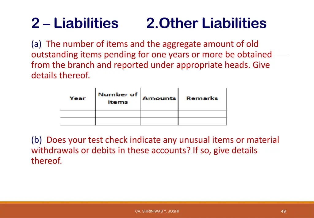 2 liabilities 2 other liabilities