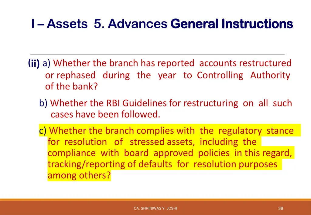 i assets 5 advances general instructions 2