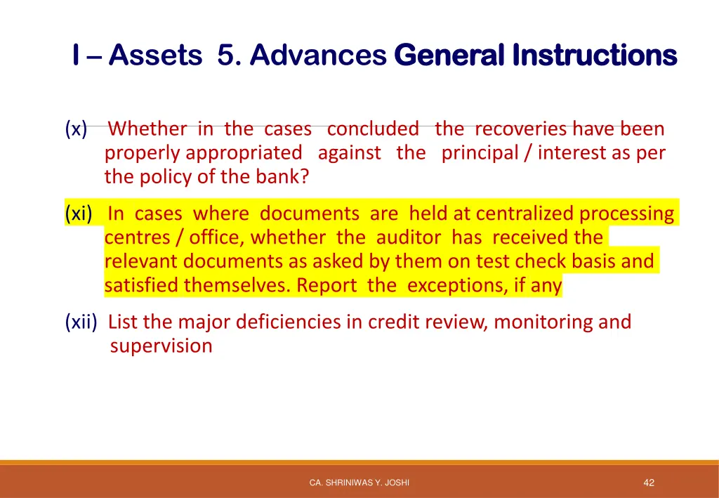 i assets 5 advances general instructions 6