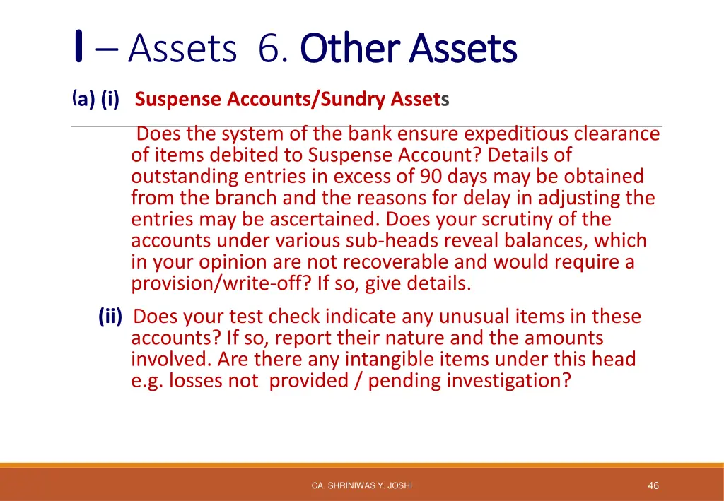 i assets 6 other assets