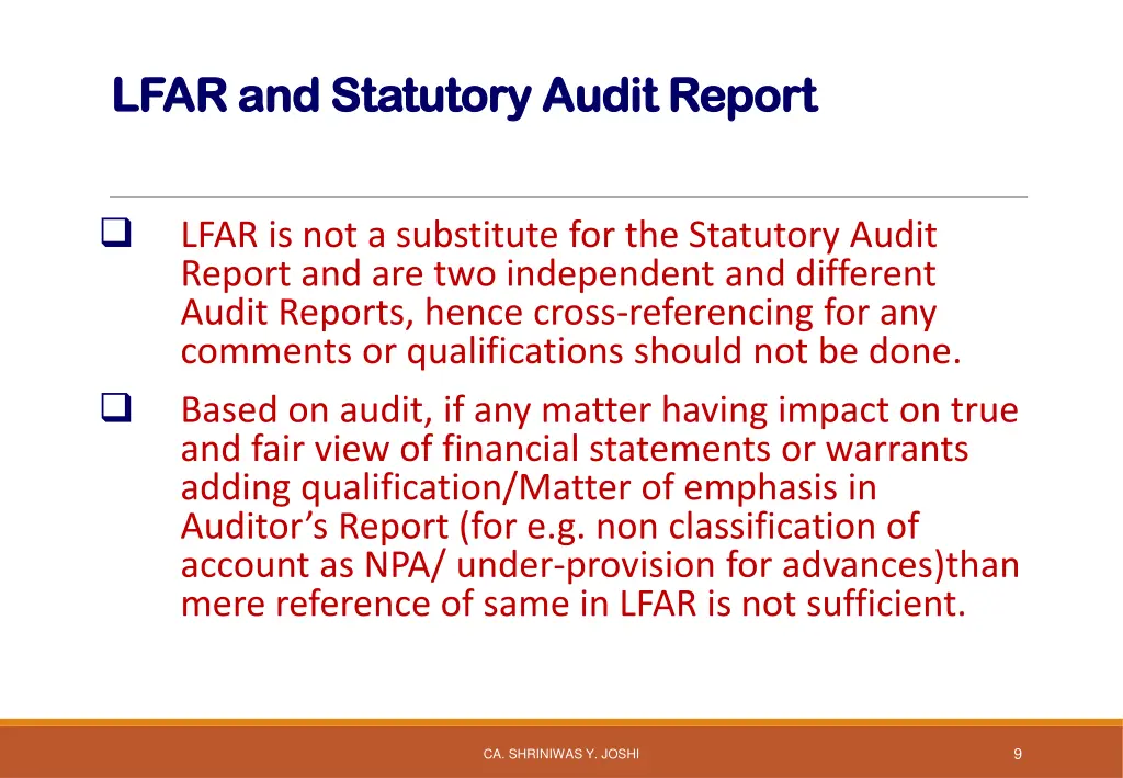lfar and statutory audit report lfar