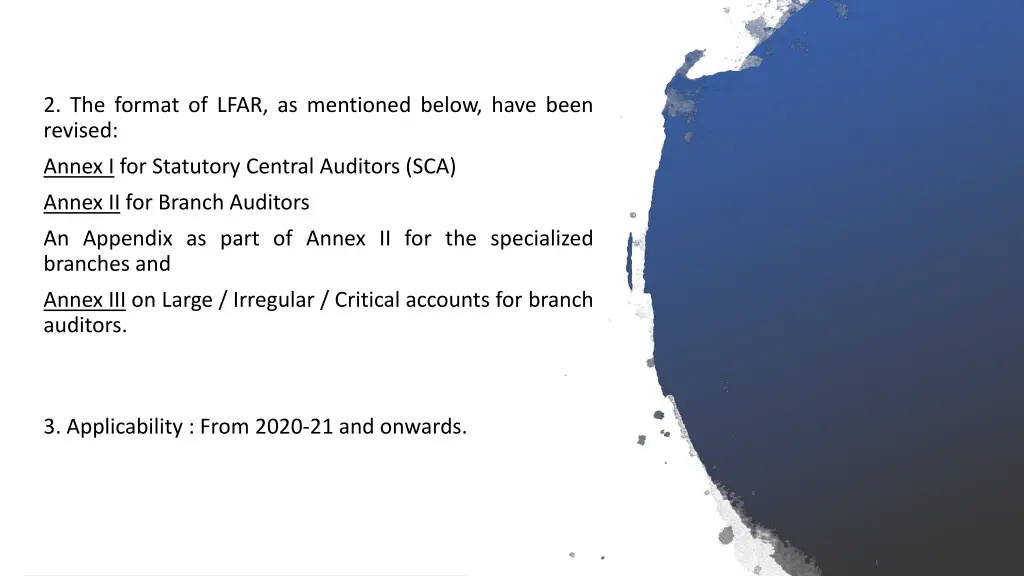 2 the format of lfar as mentioned below have been