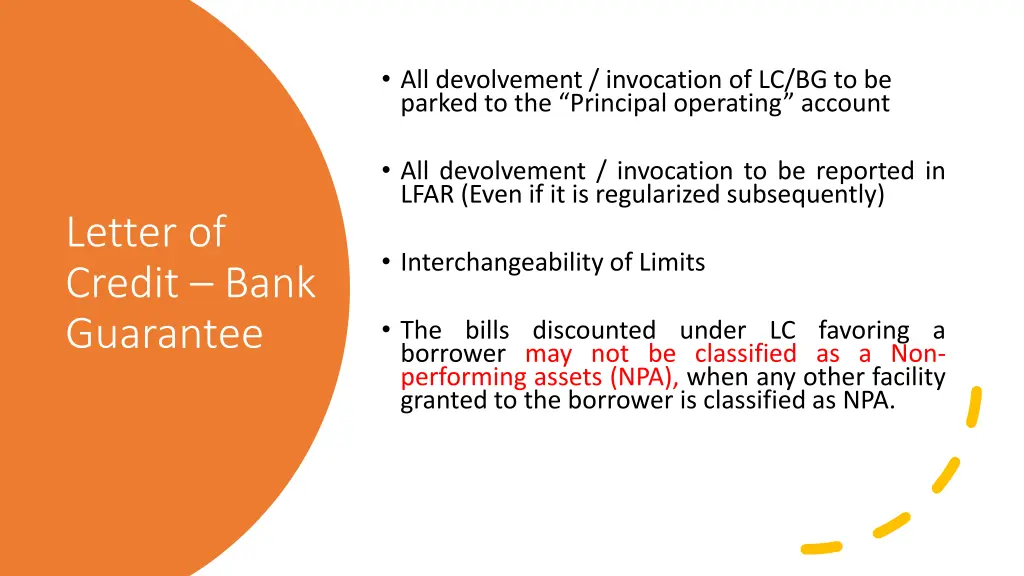 all devolvement invocation of lc bg to be parked