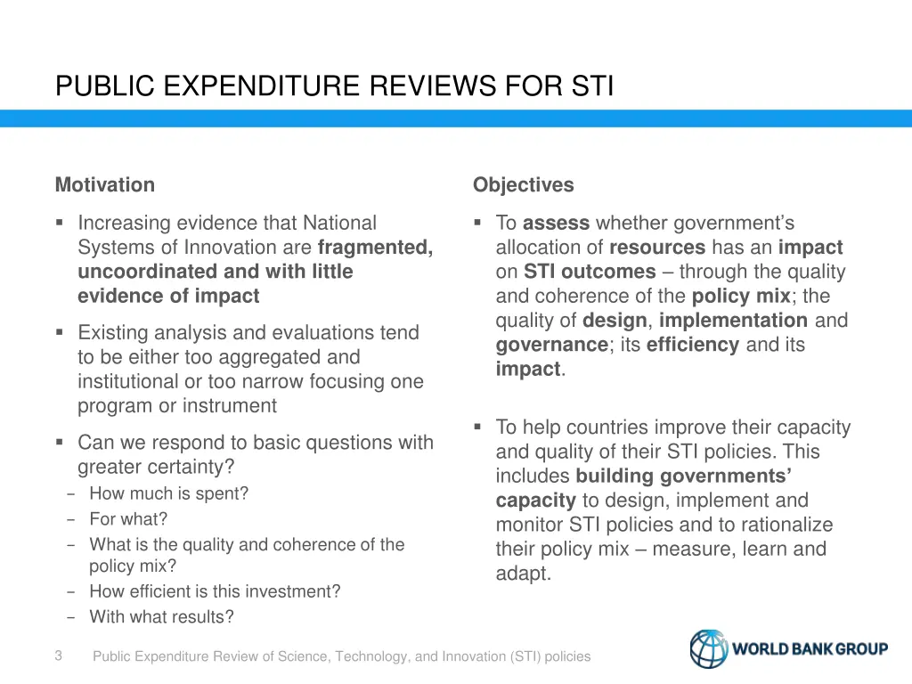 public expenditure reviews for sti