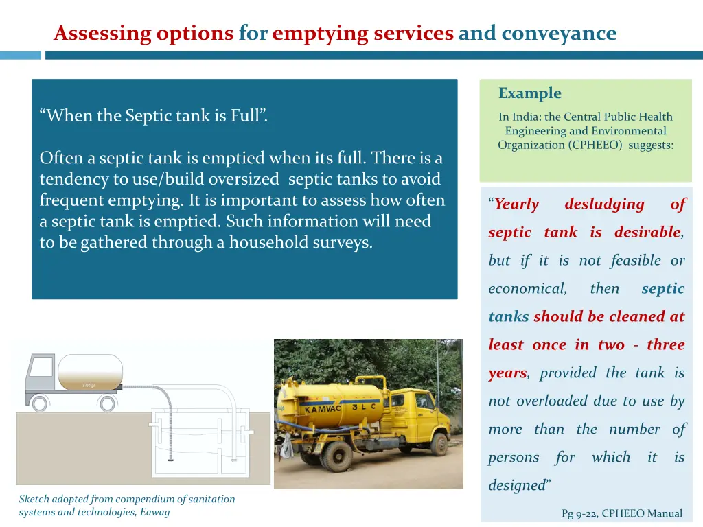 assessing options for emptying services