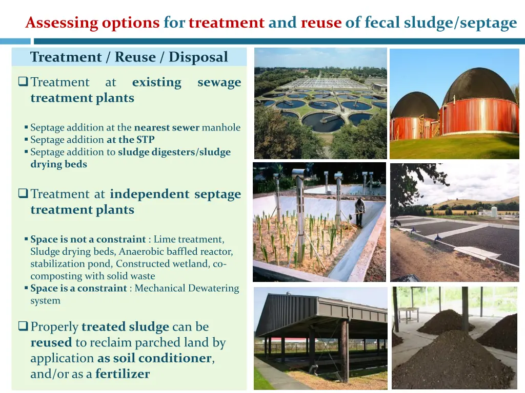 assessing options for treatment and reuse