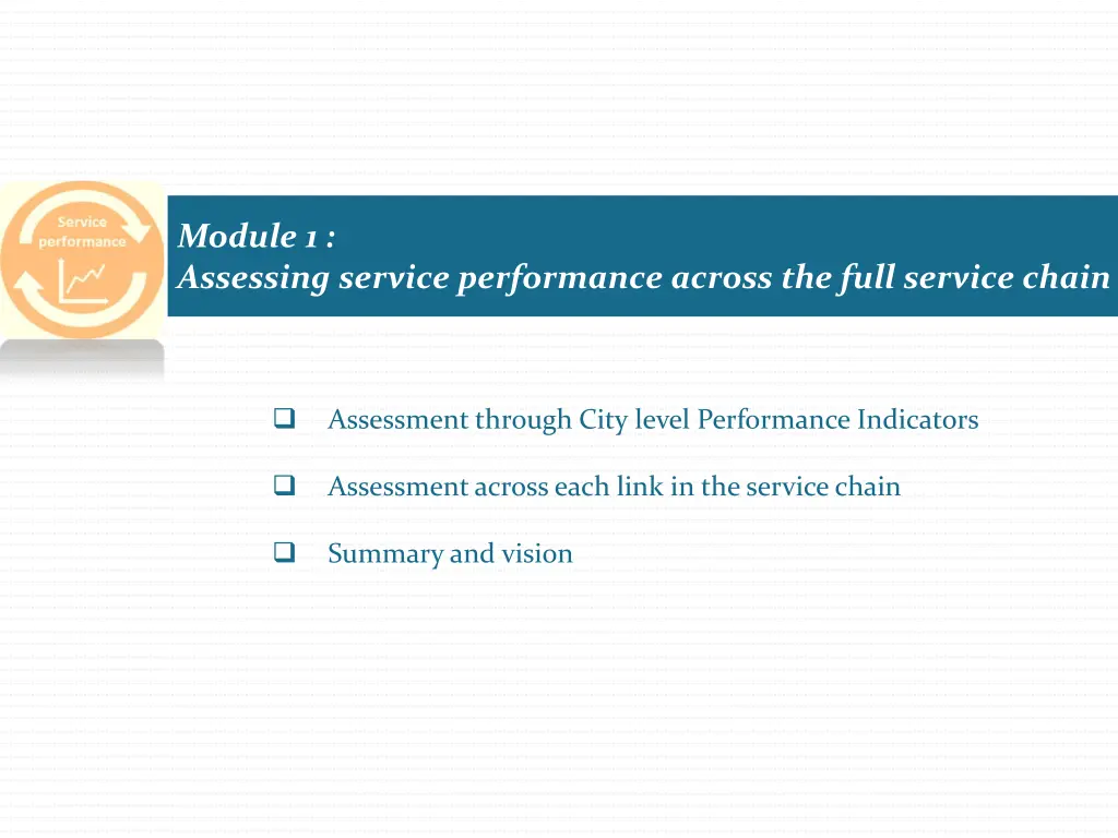 module 1 assessing service performance across 1