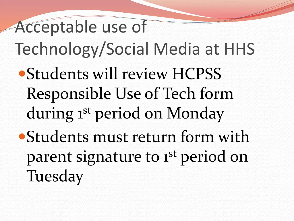acceptable use of technology social media