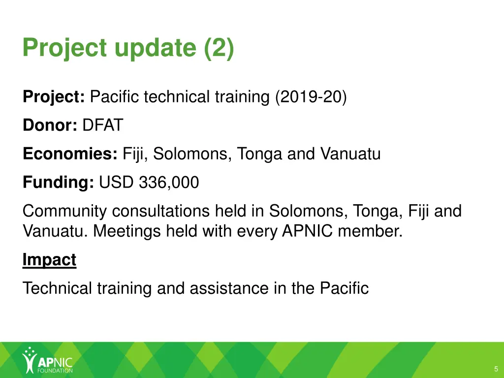project update 2