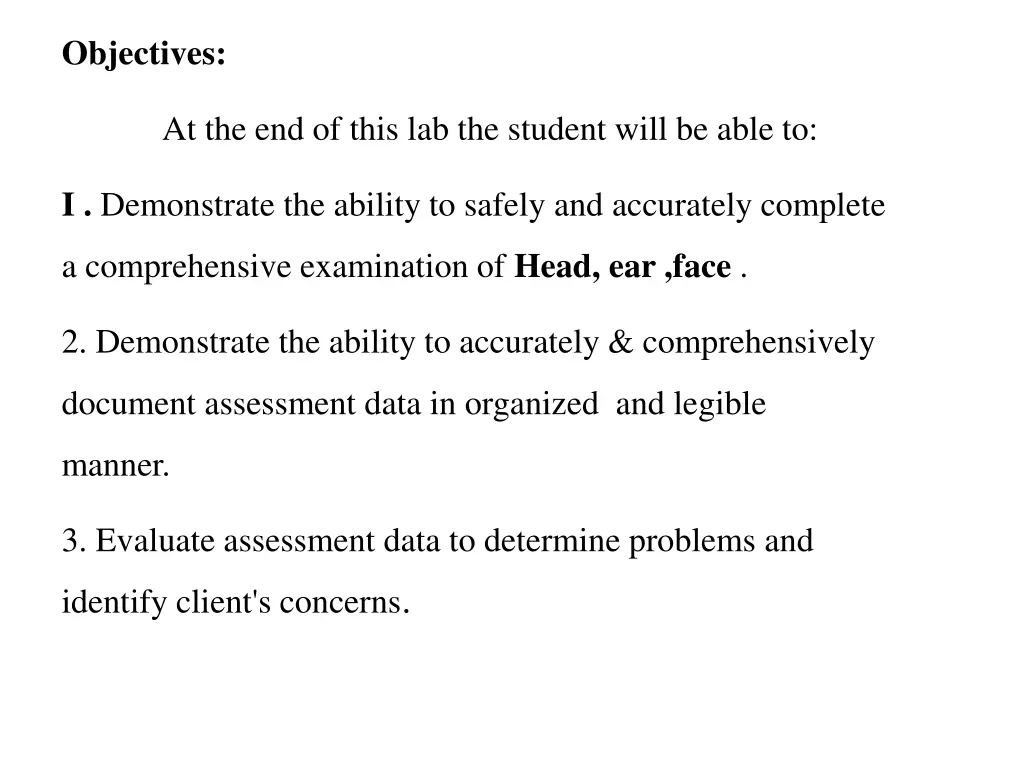 objectives
