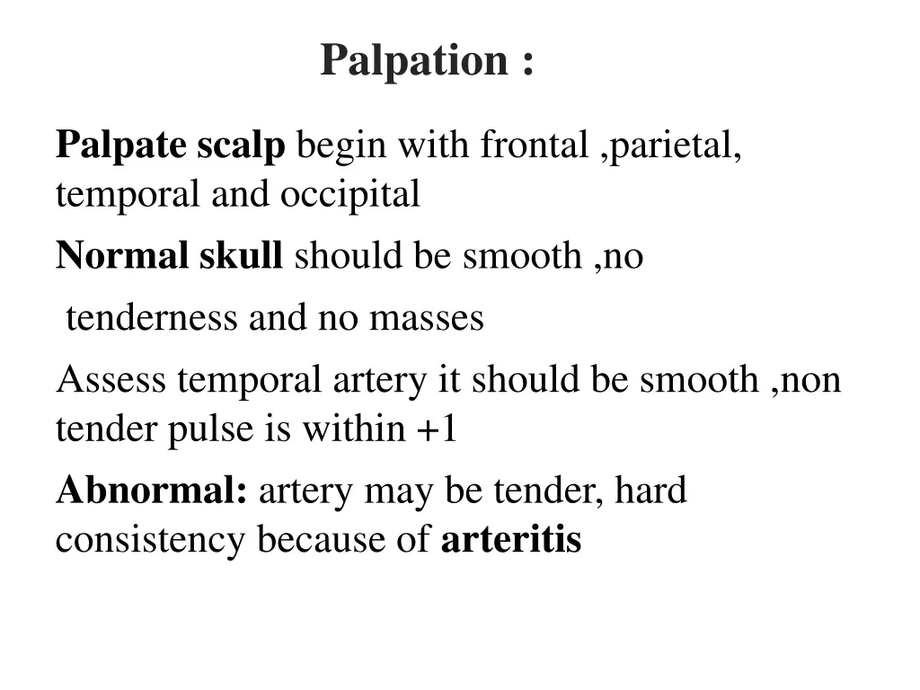 palpation
