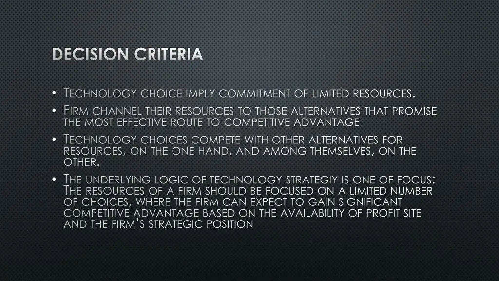decision criteria