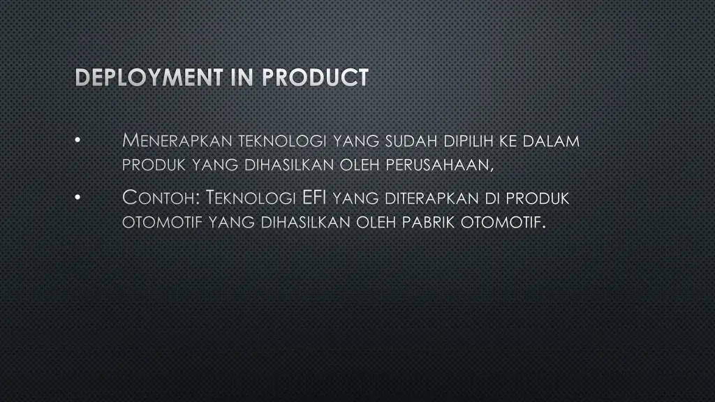 deployment in product