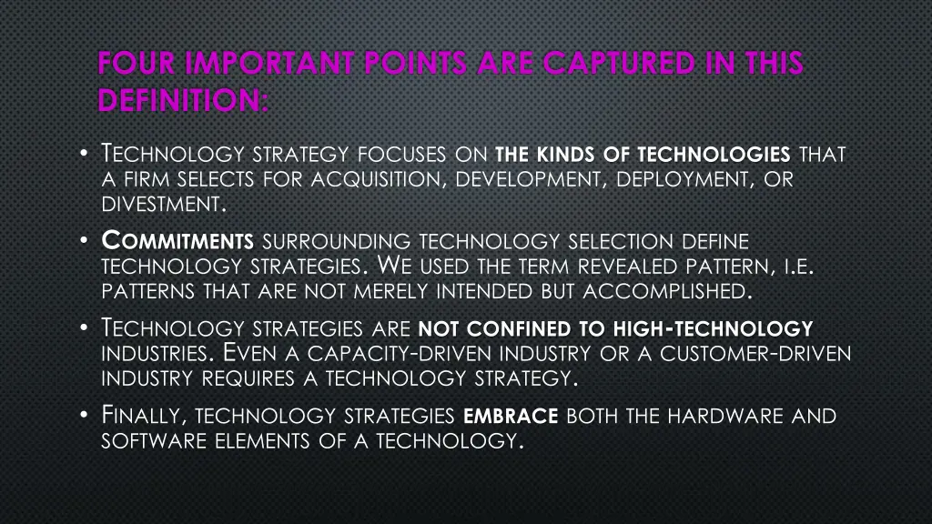 four important points are captured in this