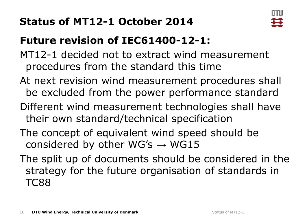 status of mt12 1 october 2014 8