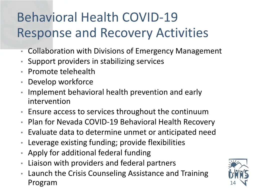 behavioral health covid 19 response and recovery