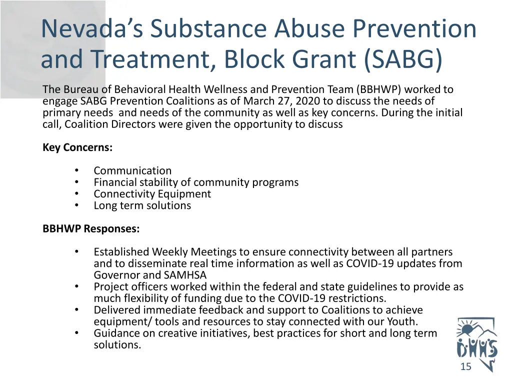 nevada s substance abuse prevention and treatment