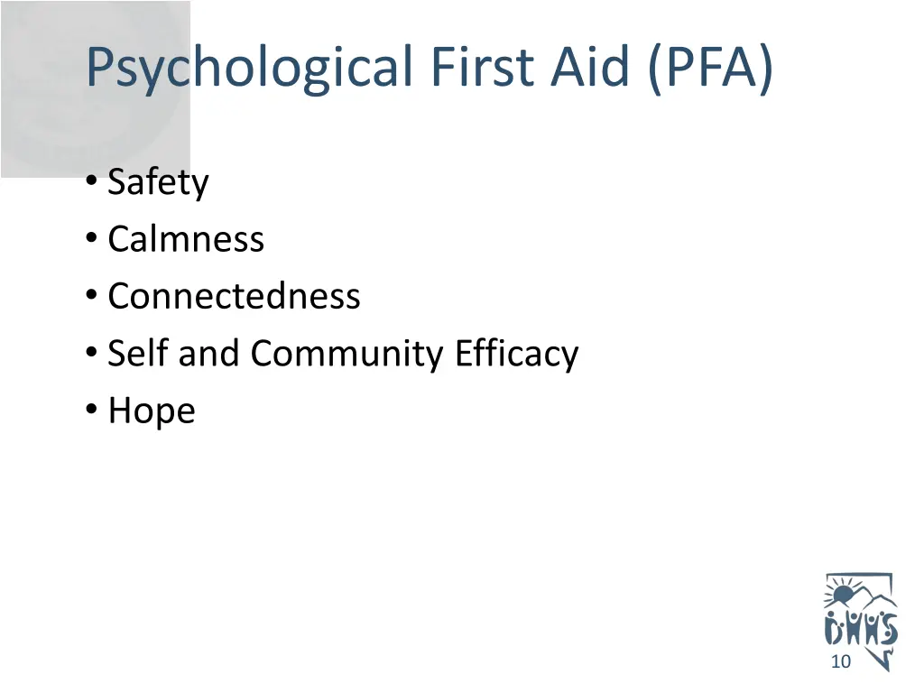 psychological first aid pfa