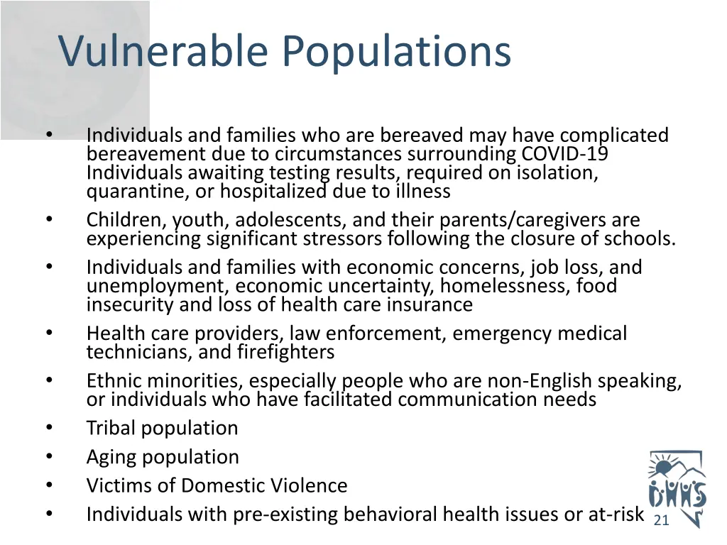 vulnerable populations