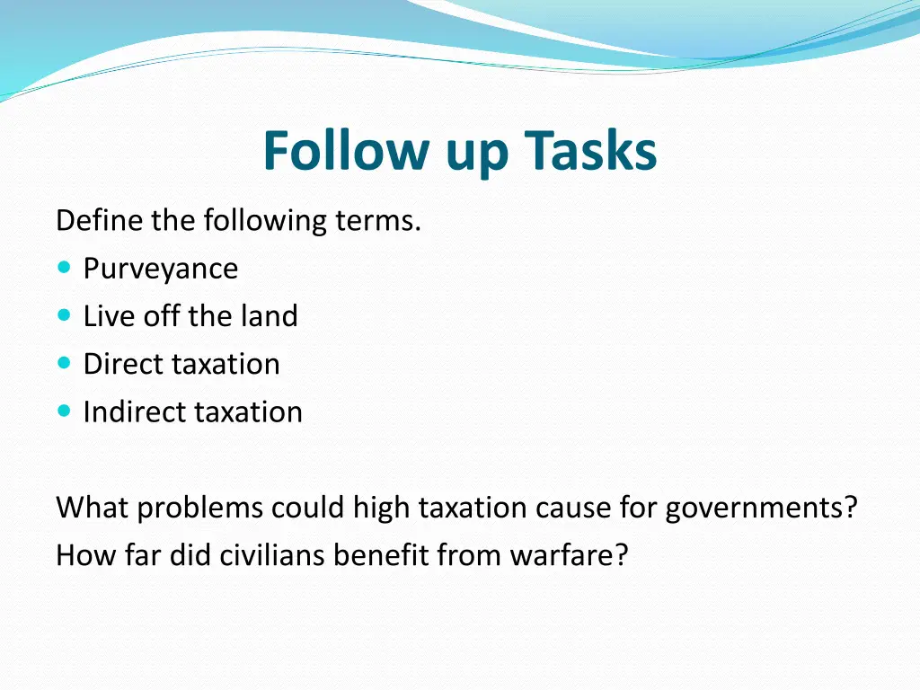 follow up tasks