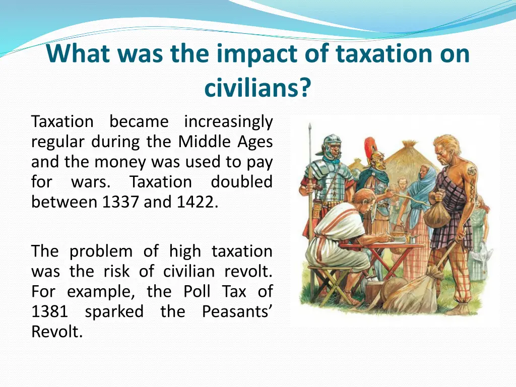 what was the impact of taxation on civilians