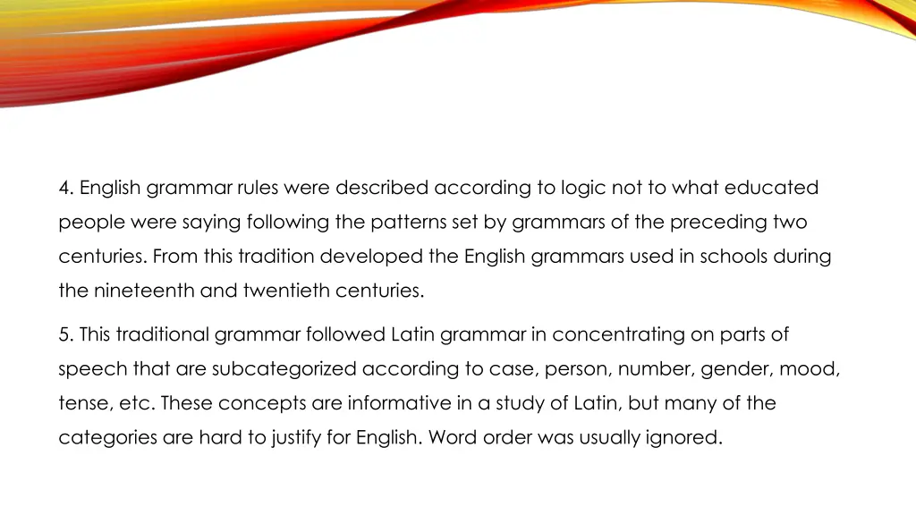 4 english grammar rules were described according