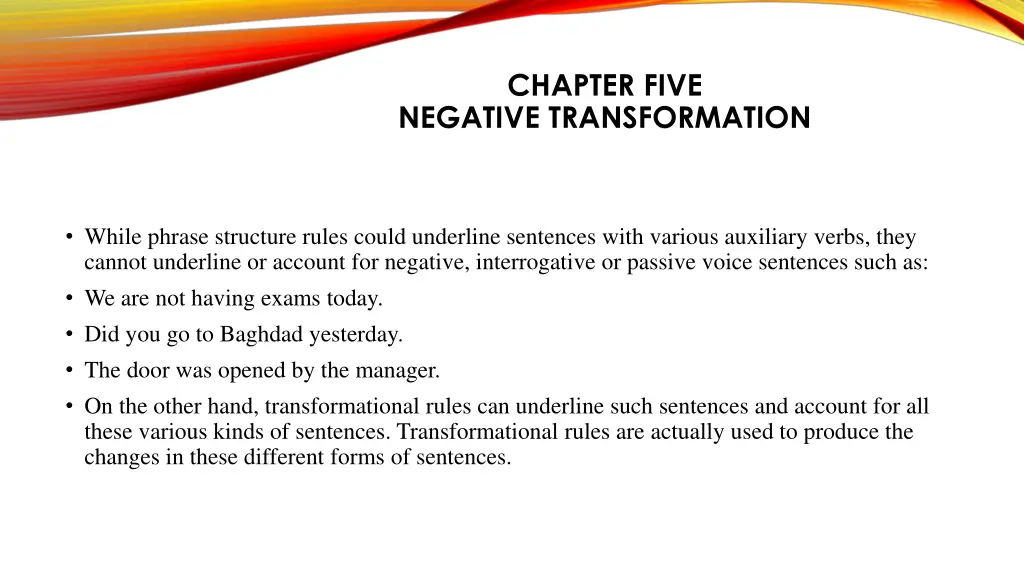 chapter five