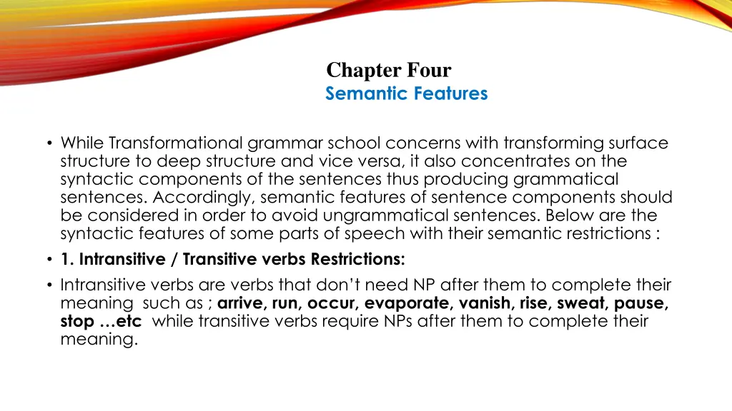 chapter four semantic features