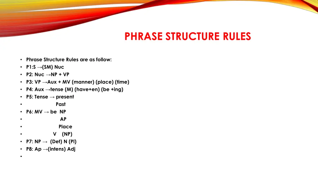 phrase structure rules