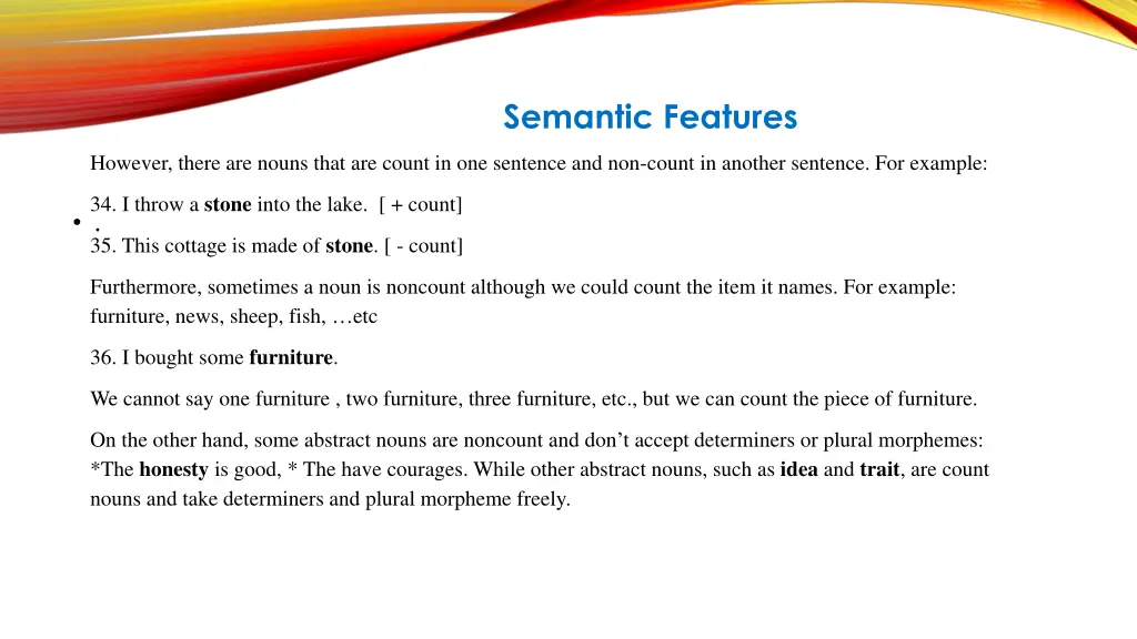 semantic features 13
