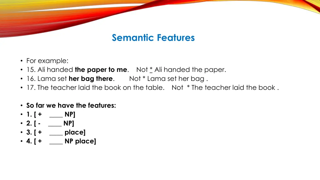 semantic features 5